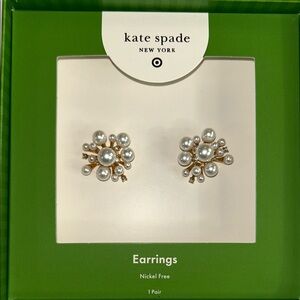 kate spade pearl cluster stud earrings in gold and white